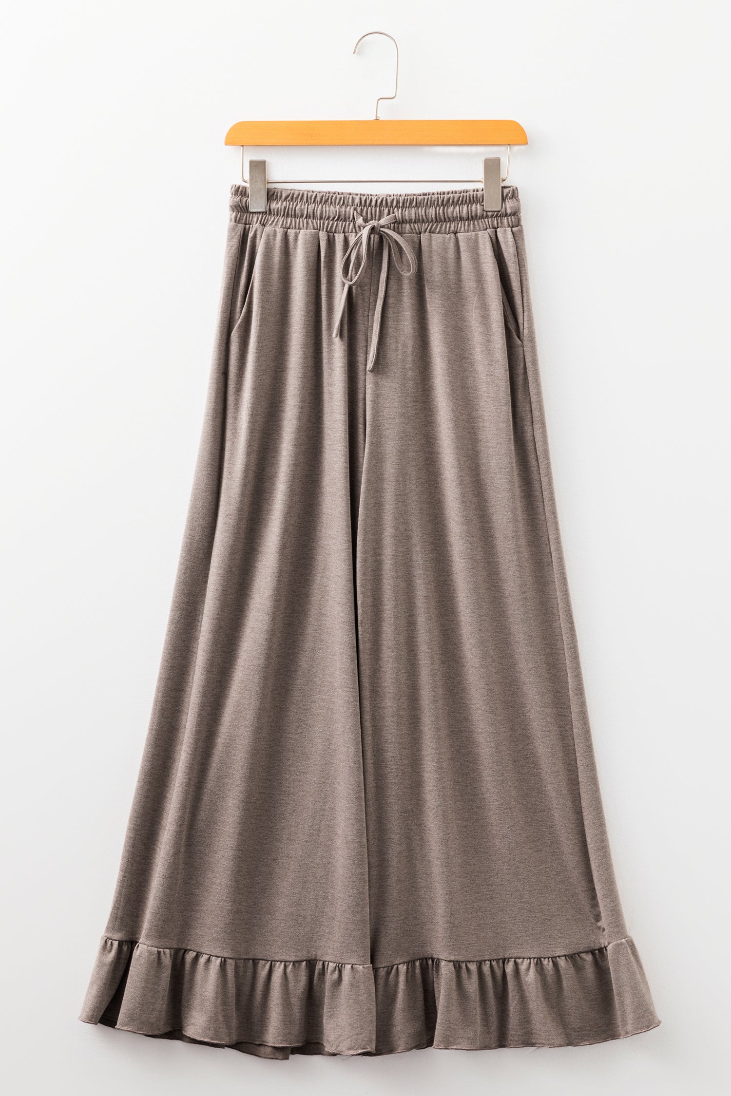 DUNE Ruffled Wide Leg Pull On High Waist Pants with Pockets