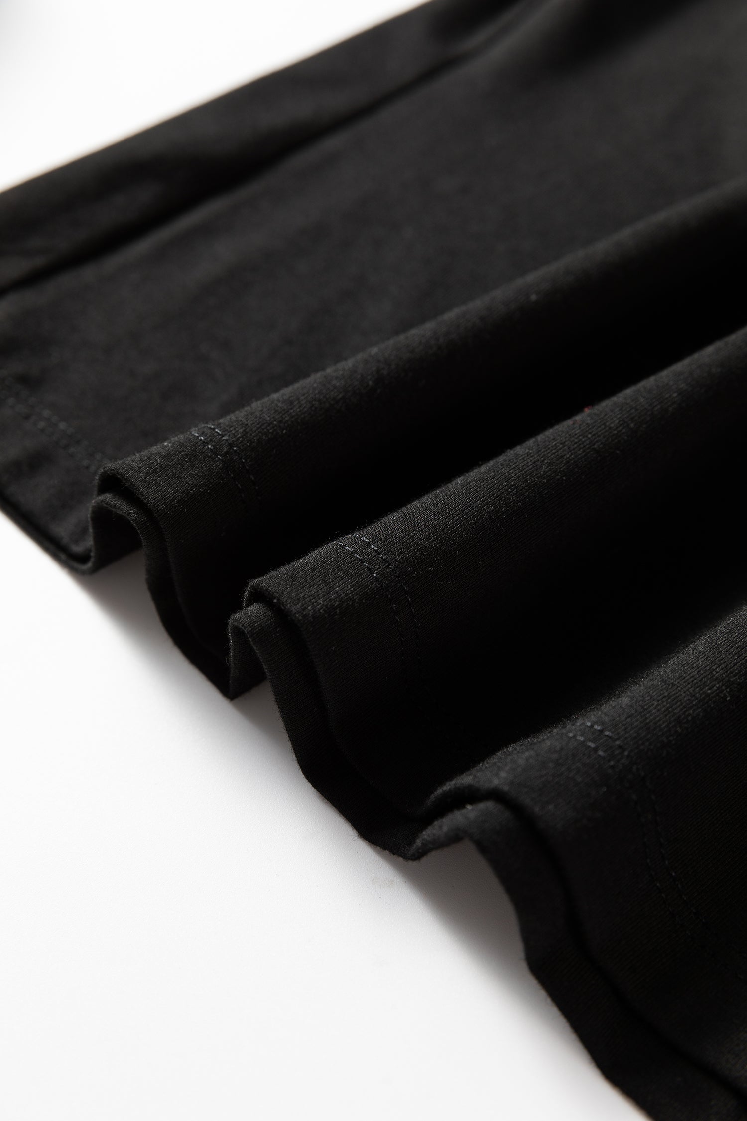 Black Slim Fit High Neck Long Sleeve Basic Top