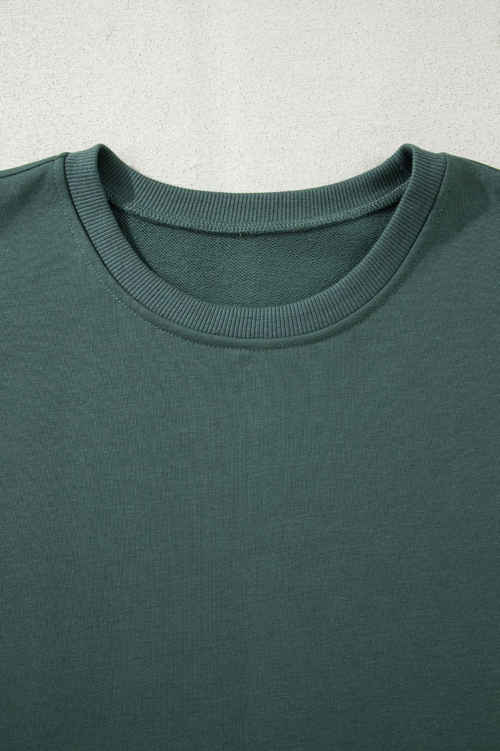 Green Bay Solid Color Oversize Slit Sweatshirt Ribbed Leggings 2pcs Set