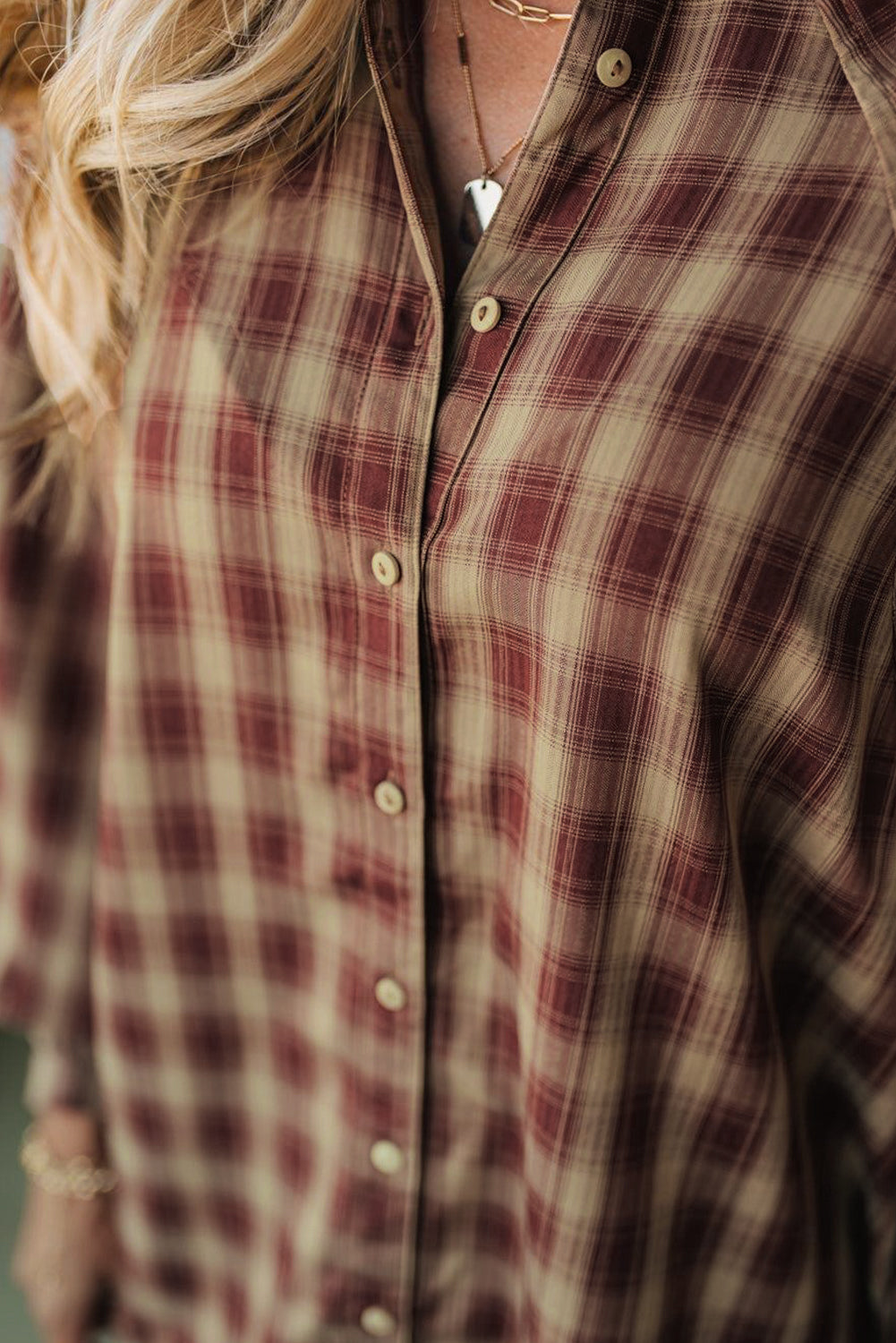 Red Plaid Print Ruffled Long Sleeve Patchwork Hem Mini Shirt Dress