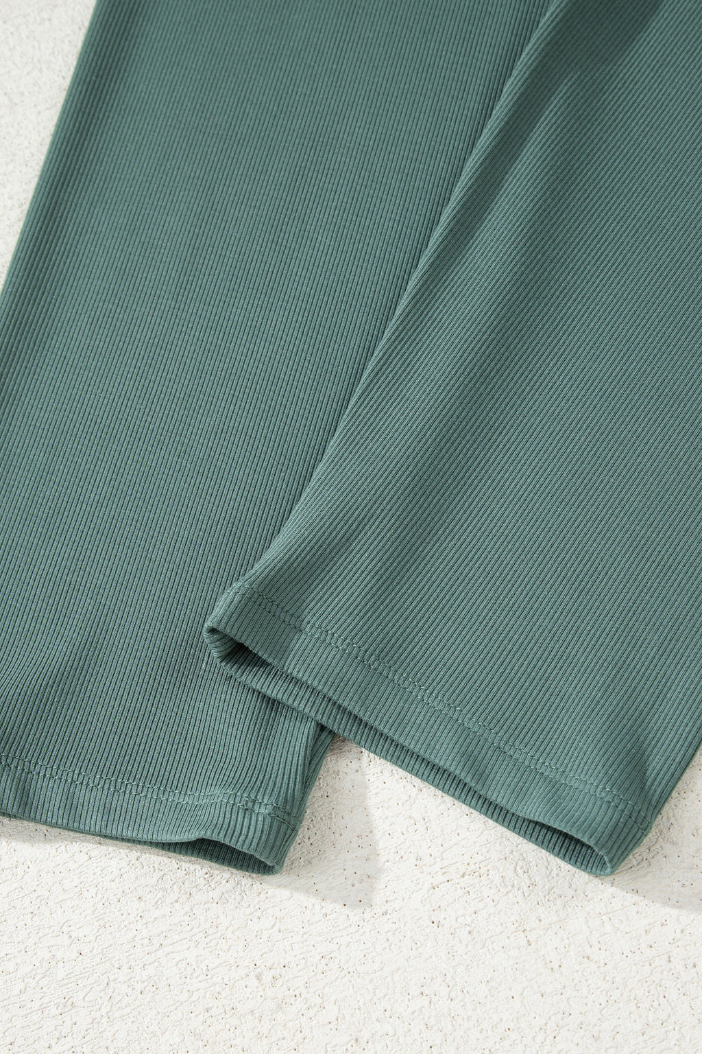 Green Bay Solid Color Oversize Slit Sweatshirt Ribbed Leggings 2pcs Set