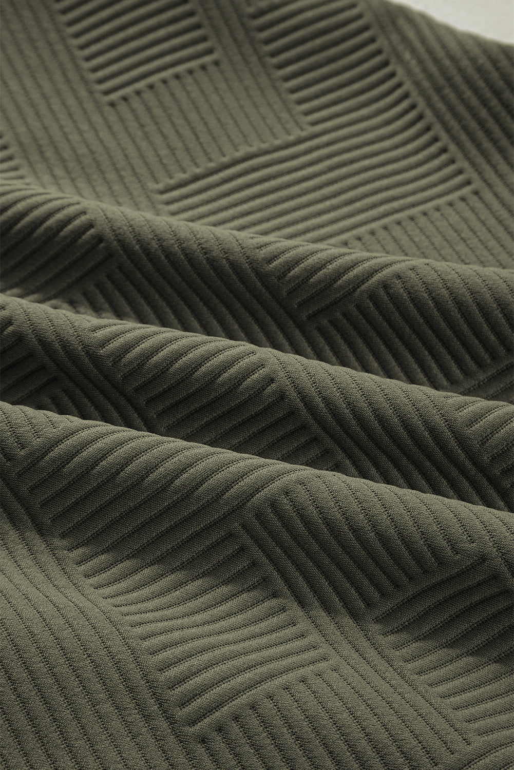 Dearlove Jungle Green Quarter Zip Collar Bracelet Sleeve Textured Mini Dress