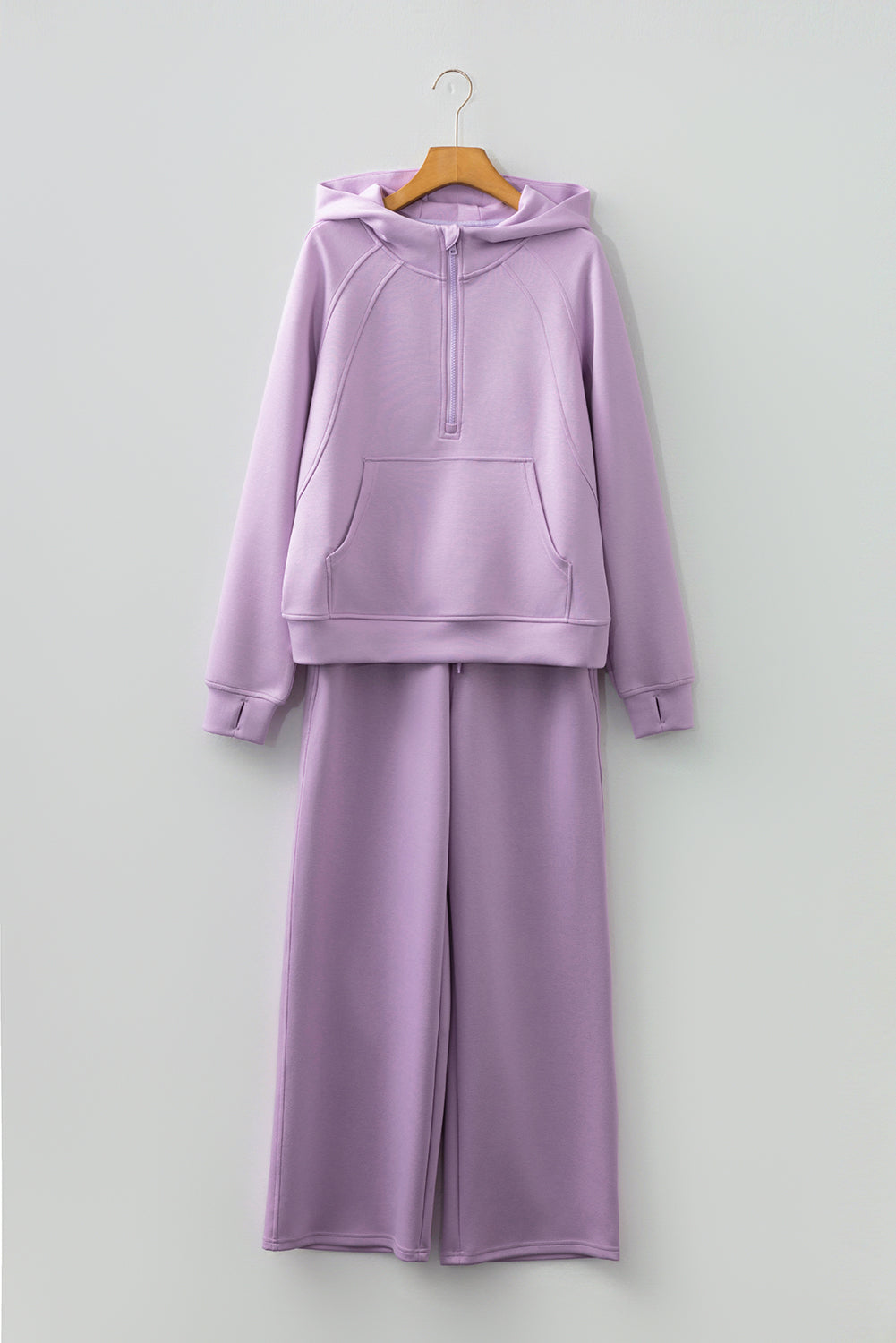 Orchid Bouquet Half Zip Thumbhole Sleeve Hoodie Active Pants 2pcs Outfit