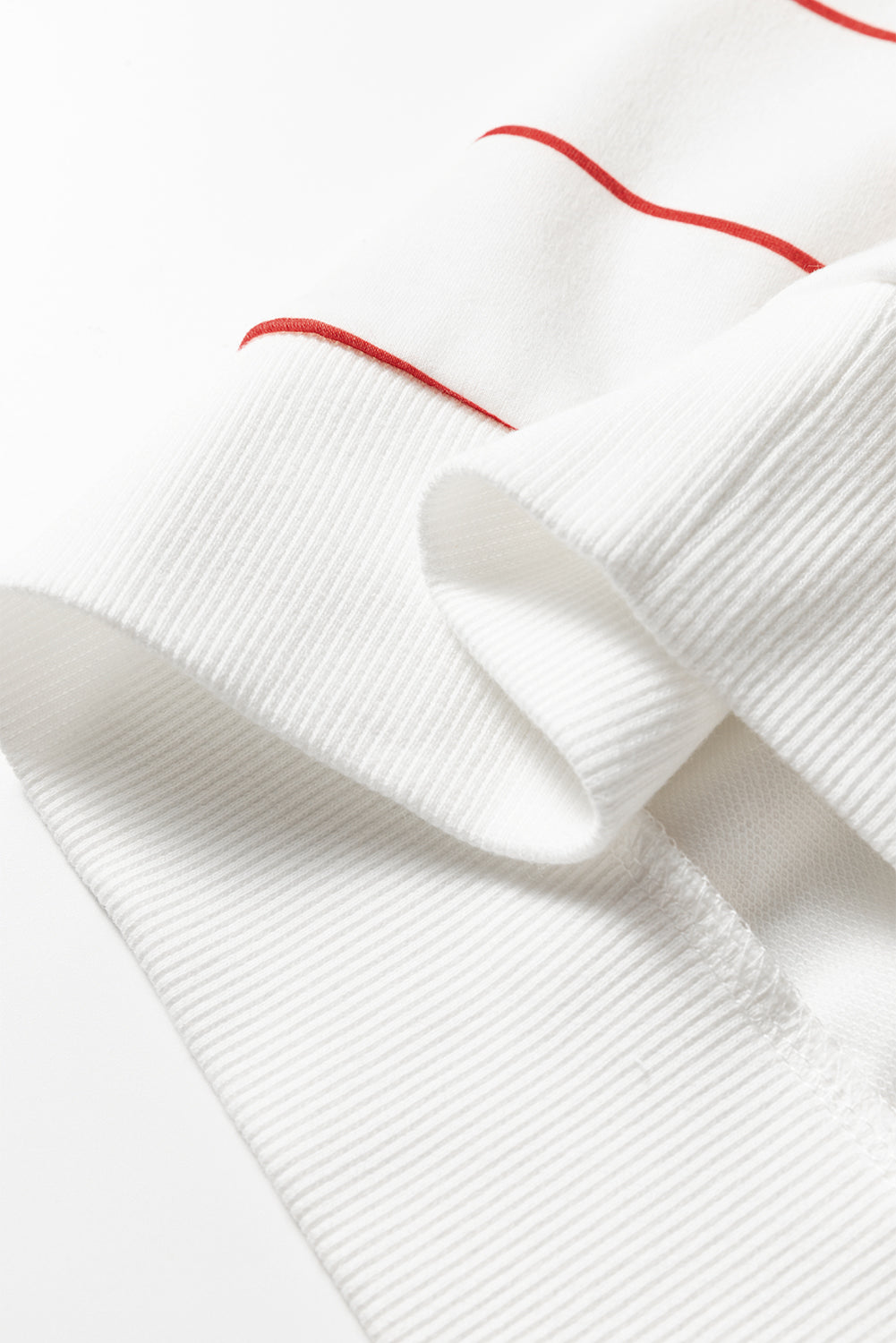 Fiery Red Zip V Neck Casual Stripe Print Drop Shoulder Long Sleeve Top