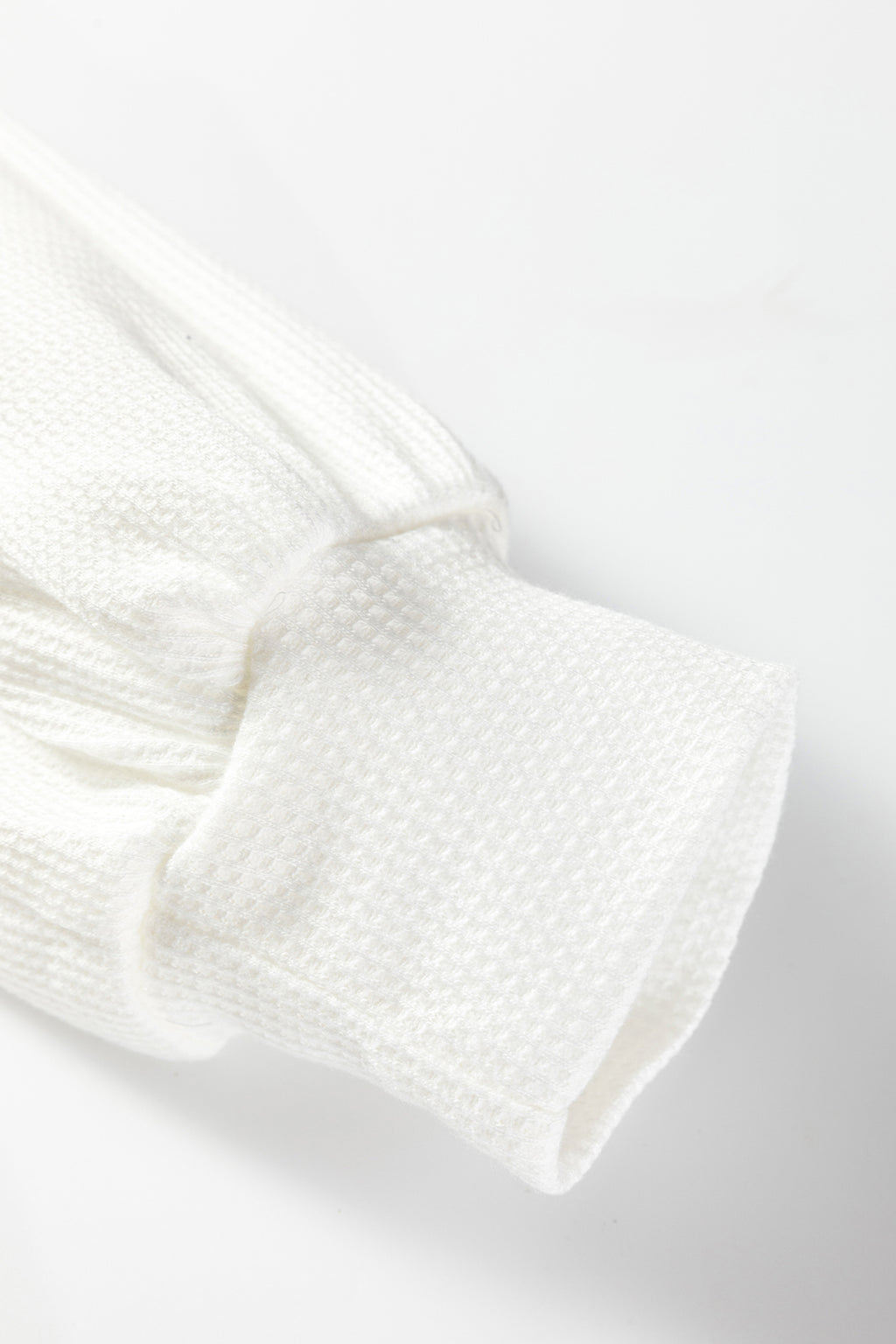 White Lace Long Sleeve Textured Pullover